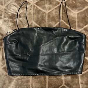 DYNAMITE Leather Tube Crop top